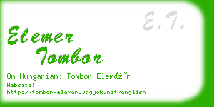 elemer tombor business card